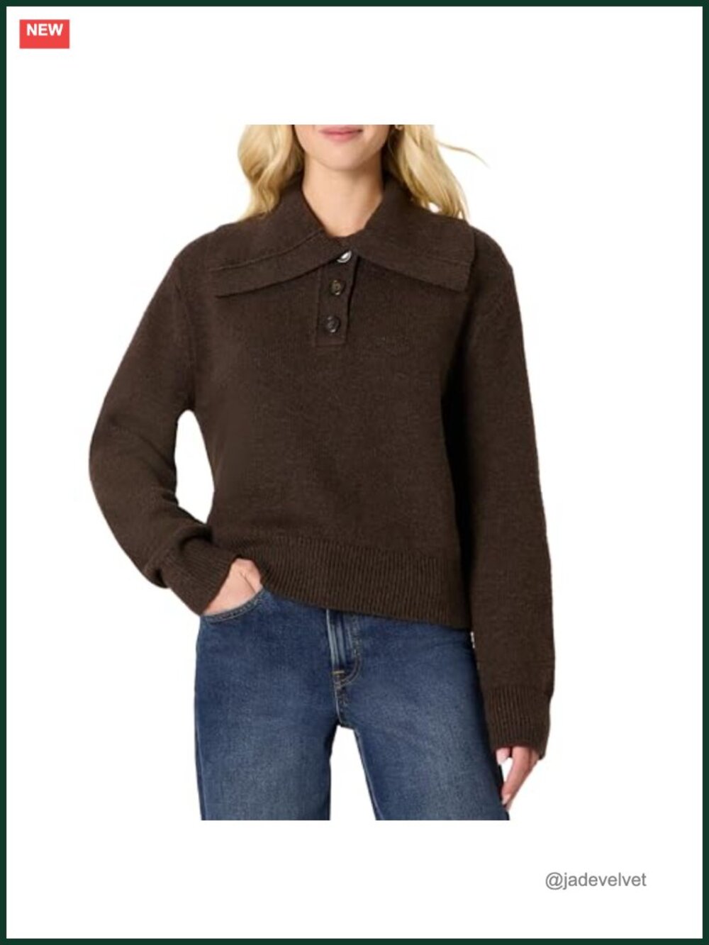 Relaxed Fit Button Collar Ribbed Sweater Pullover